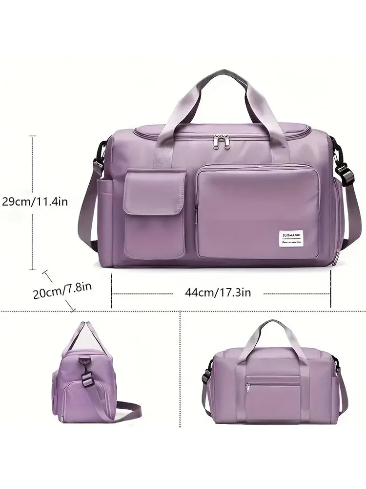 Versatile Large Capacity Weekender Duffle Bag with Shoe Compartment - Perfect for Travel and Fitness!