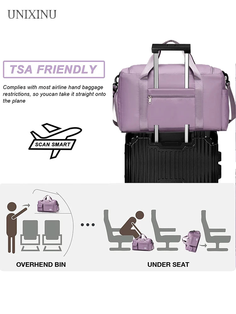 Versatile Large Capacity Weekender Duffle Bag with Shoe Compartment - Perfect for Travel and Fitness!